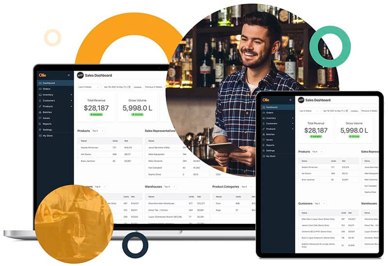 Ollie Order - Screenshot of app on a laptop and mobile device
